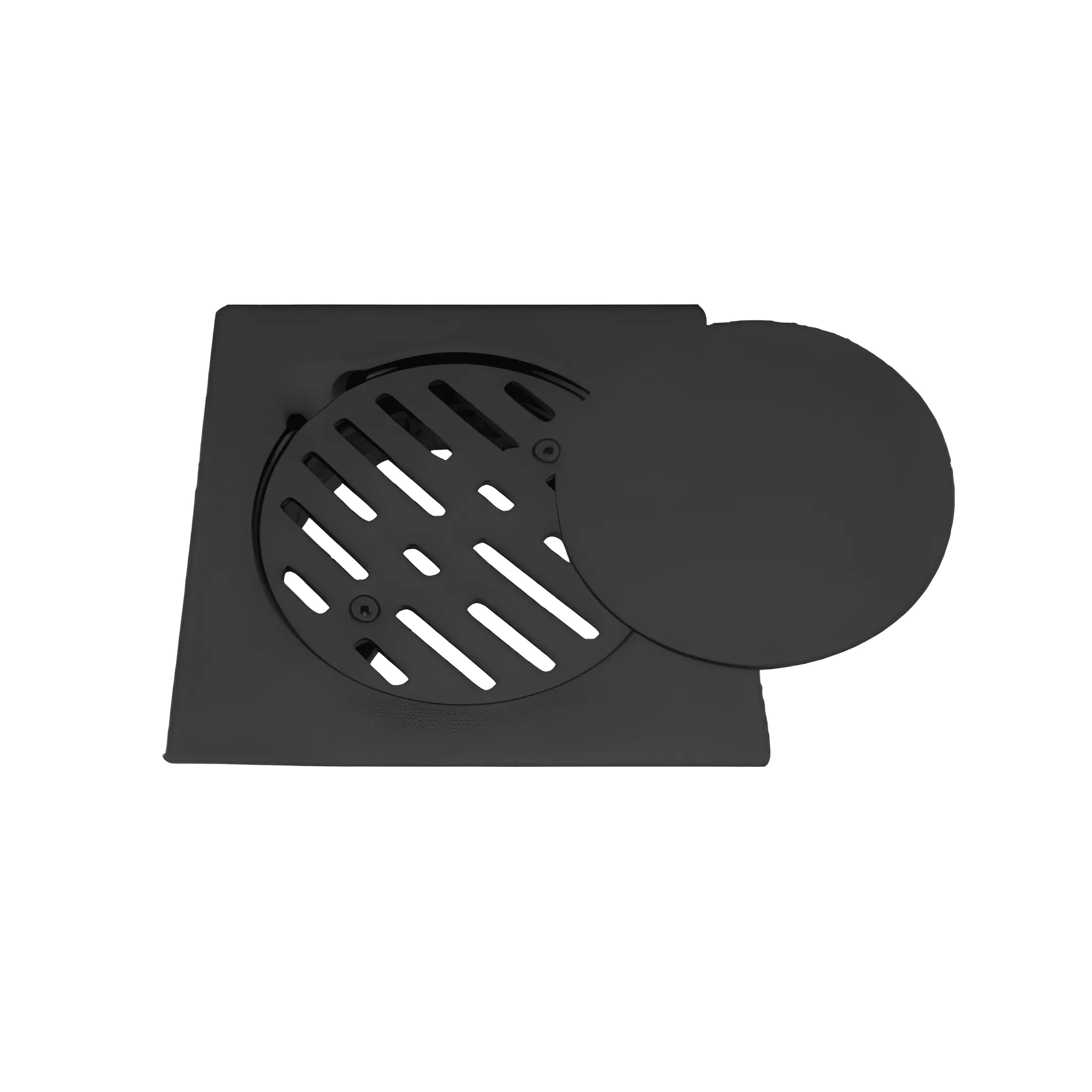 Siena Modern 15x15cm Matte Black Floor Drain Set (3-Piece) - 6067105