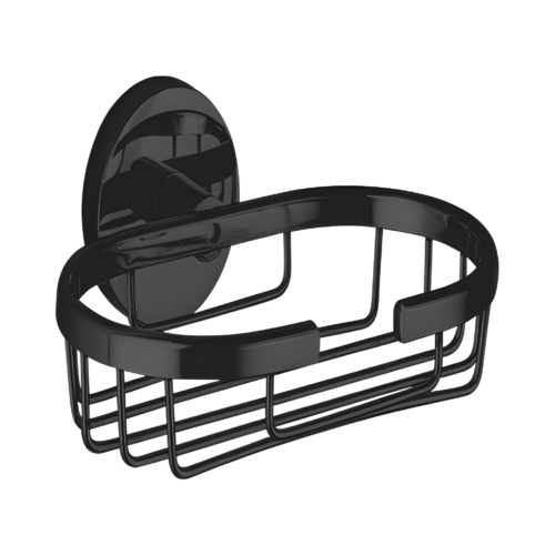 Siena Black Soap Basket – Rust-Resistant Wall-Mounted Soap Dish (Model 7073103B)