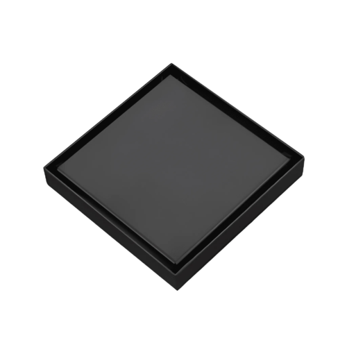 Siena Modern 15x15cm Black Tile Drain (Straight Edge) - 6067524