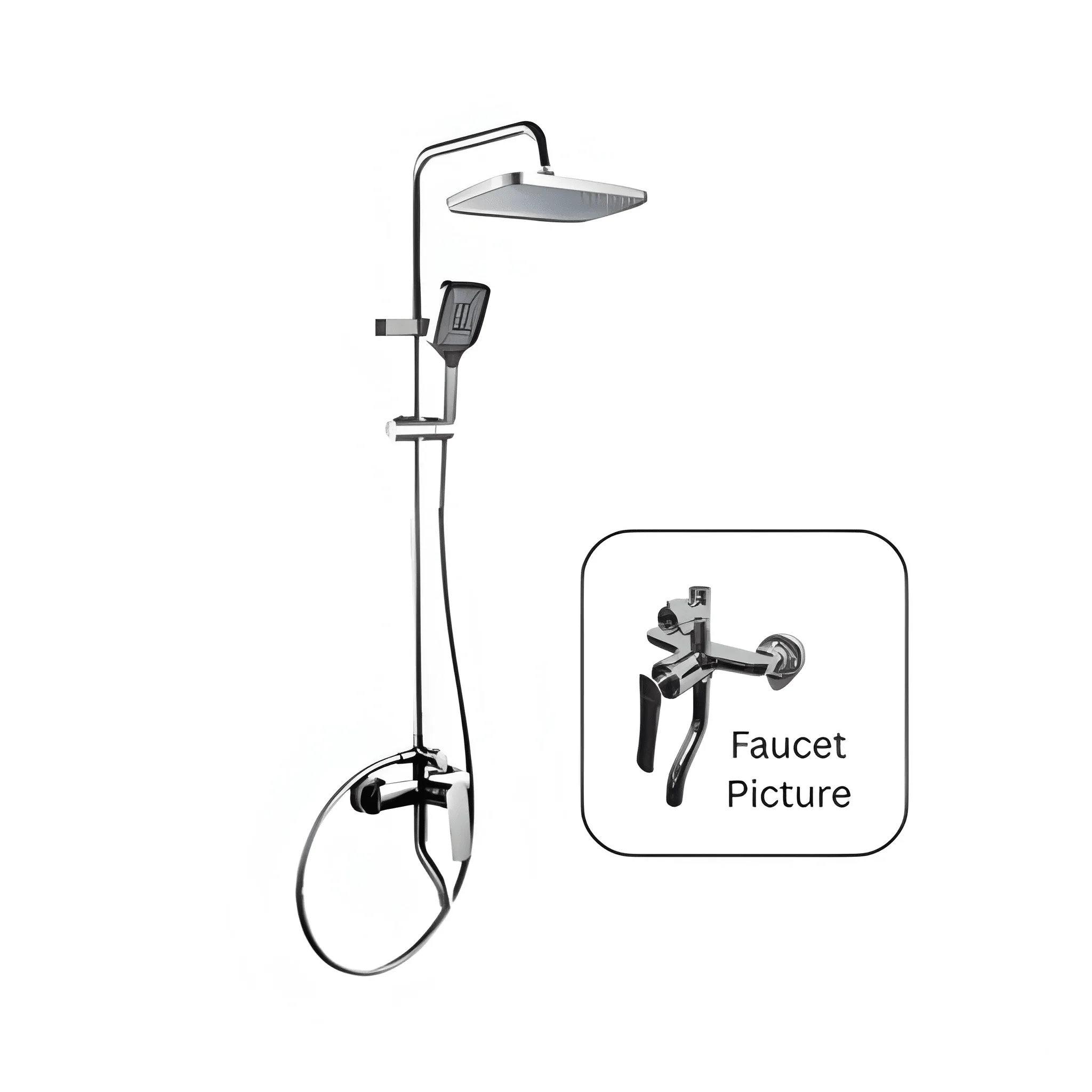 Complete Grey Finish Shower Column Set 6065308