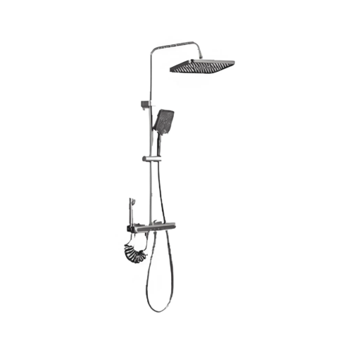 Heavy Grey Shower Set with LED Piano Type 6065404