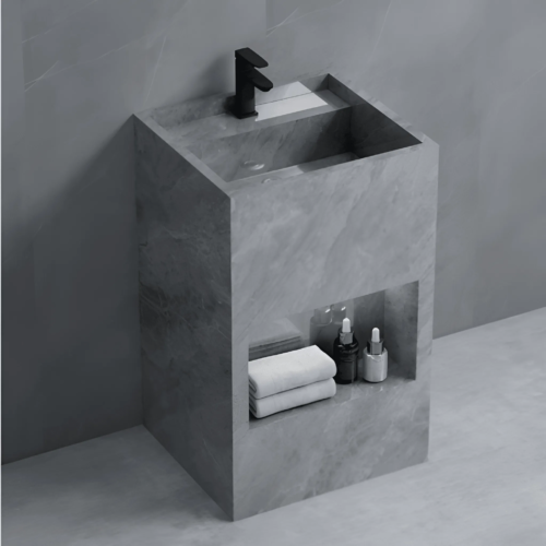 Grey Marble Basin Natural Stone Sink for Bathroom – Model 9090101G