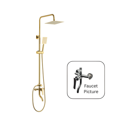 Gold Shower with Faucet Set Royal Finish 6065304