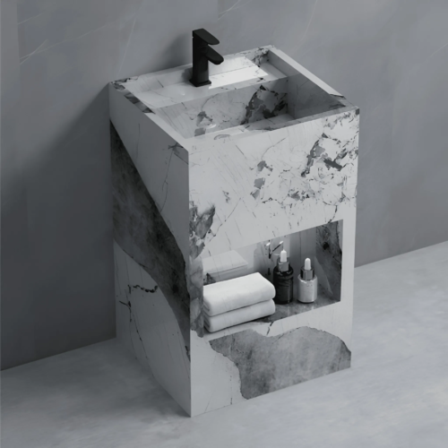 Pandora Marble Basin Artistic Natural Stone Bathroom Basin  – Model 9090101P