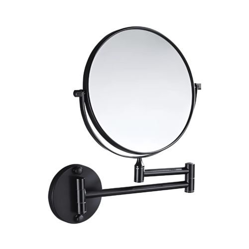 Black Round Magnifying Mirror for Makeup and Grooming 7075101B