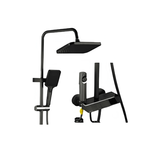 LED Digital Shower Set Piano Type Black 6065402B