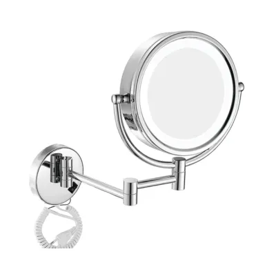 Magnifying LED Mirror Round Chrome Enhance Your Grooming with Optimal Lighting and Magnification  – 7075101L