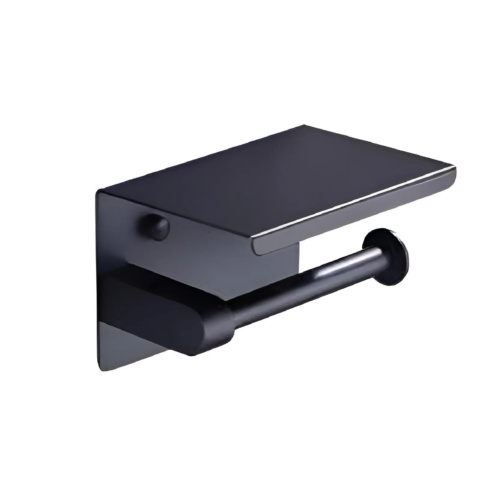 Matte Black Tissue Paper Holder Wall Mounted Toilet Roll Holder | Stainless Steel (7073112B)
