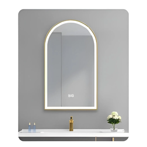 Siena Semi Stadium LED Mirror 90x60 cm Gold Frame – Model D6090G01