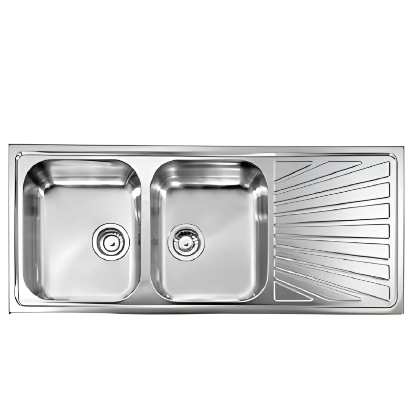 Siena 120x50 Double Bowl Pressed Stainless Steel Matt Sink – PS12050M